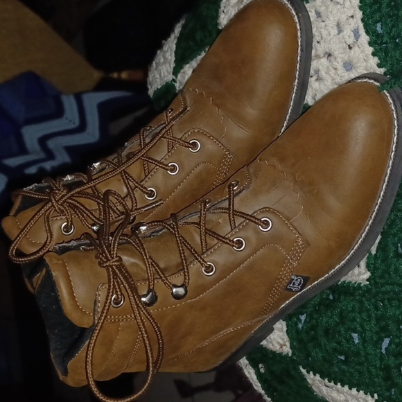 Justin Boots Shoes - Justin Basics Brown Leather Lace Up Boots Western Boho Cowgirl JBL401 Women 7C